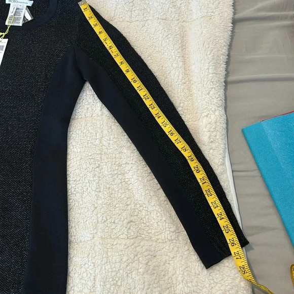 BCBGeneration Black/comb long sleeve sweater knit dress size M - Picture 10 of 12